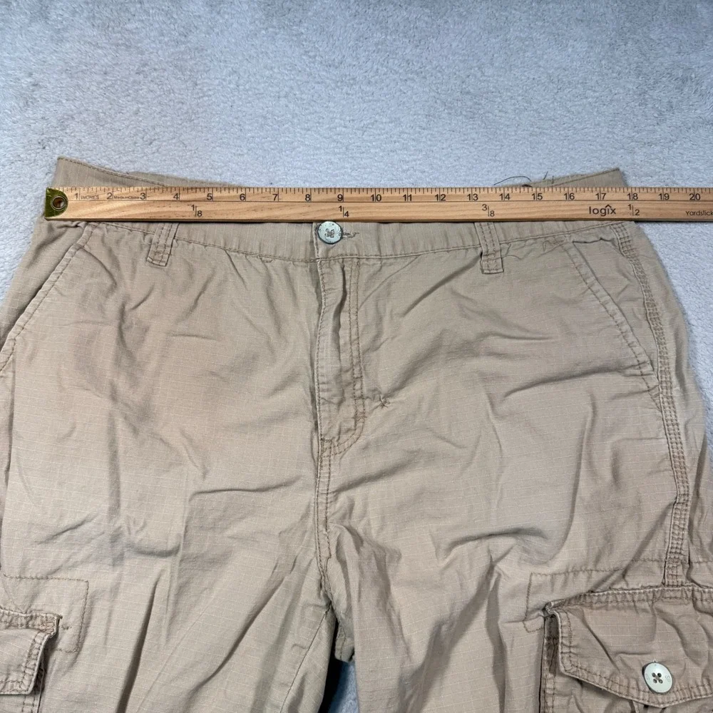 Vintage Y2K Southpole Cargo Shorts Mens‎ 34 Tan Ripstop Streetwear Baggy